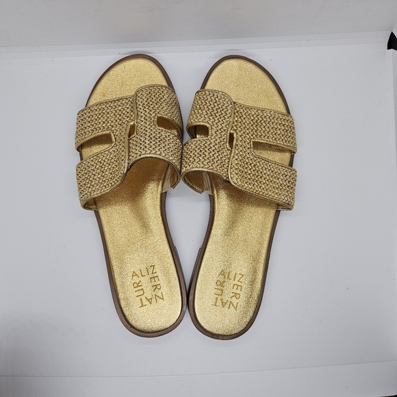 Naturalizer Fame2 gold knit slide sandals size 8.5M - Picture 5 of 7